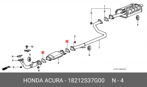 Прокладка, выпускной трубопровод 18212S37G00 HONDA