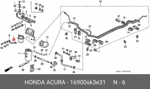 Топливный фильтр 16900SK3E31 HONDA