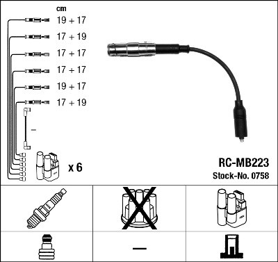 Ккомплект проводов зажигания RCMB223 NGK NTK