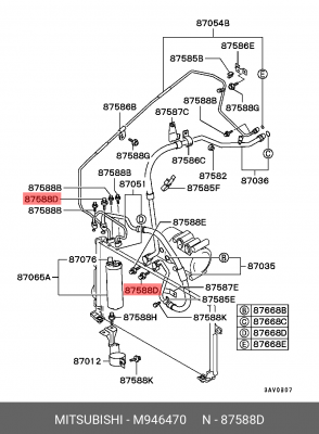 Болт, система выпуска M946470 MITSUBISHI