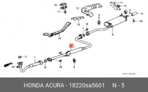 Средний глушитель выхлопных газов 18220SA5601 HONDA
