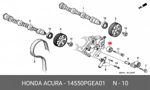 Паразитный / Ведущий ролик, зубчатый ремень 14550PGEA01 HONDA