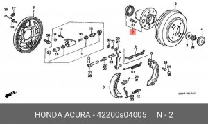 Комплект подшипника ступицы колеса 42200S04005 HONDA