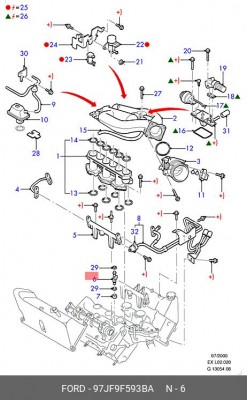Клапанная форсунка 97JF-9F593-BA FORD