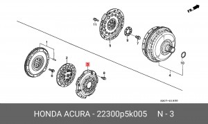 Нажимной диск сцепления 22300P5K005 HONDA