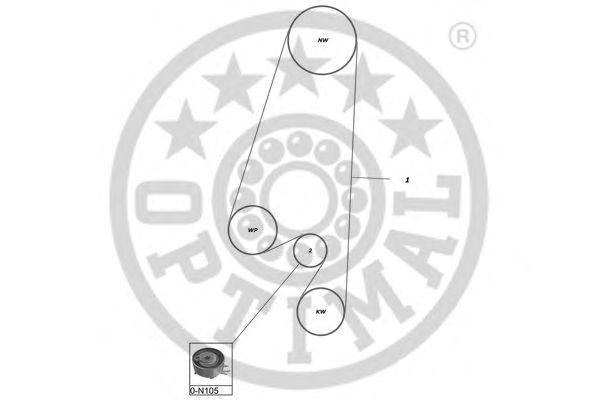 Комплект ремня ГРМ SK-1344 OPTIMAL