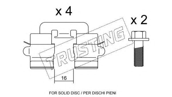 Комплектующие, колодки дискового тормоза KIT024 TRUSTING