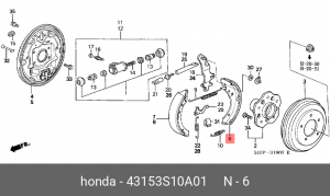 Комплект тормозных колодок 43153-S10-A01 HONDA