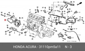 Поликлиновой ремень 31110-PM5-A11 HONDA