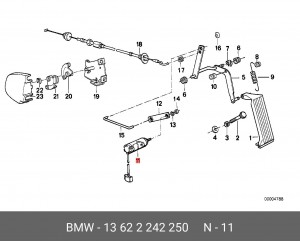 Датчик, положение педали акселератора 13 62 2 242 250 BMW