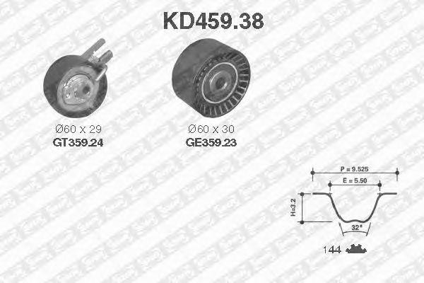 Комплект ремня ГРМ KD459.38 NTN SNR
