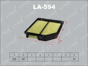 Фильтр воздушный LA-594 LYNXAUTO