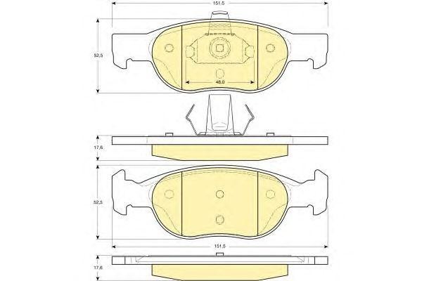 Комплект тормозных колодок, диско 6113822 GIRLING