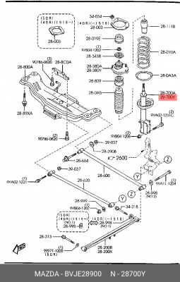 Амортизатор подвески BVJE28900 MAZDA