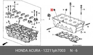 Уплотнительное кольцо, стержень кла 12211-PH7-003 HONDA