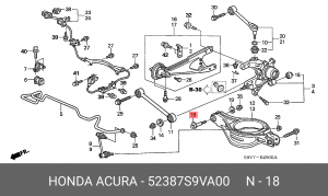 Болт регулировочный схода - развала 52387S9VA00 HONDA