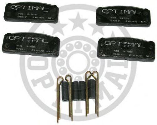 Комплект тормозных колодок, диско 3150X OPTIMAL