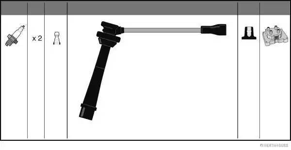 Ккомплект проводов зажигания J5388011 H B JAKOPARTS NIPPARTS