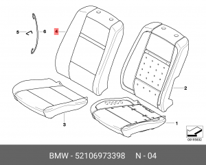 Обивка спинки сиденья 52 10 6 973 398 BMW
