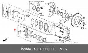 Тормозной суппорт 45018SS0000 HONDA