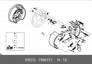 Комплект тормозных колодок 1906151 IVECO