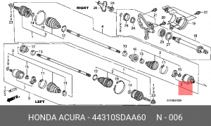 ШРУС 44310SDAA60 HONDA