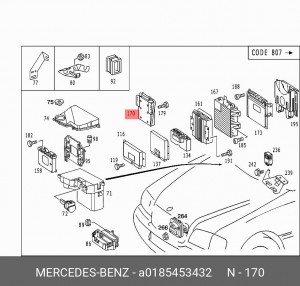 Блок управления, система впрыска A0185453432 MERCEDES BENZ