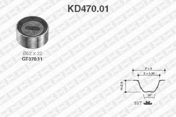 Комплект ремня ГРМ KD470.01 NTN SNR