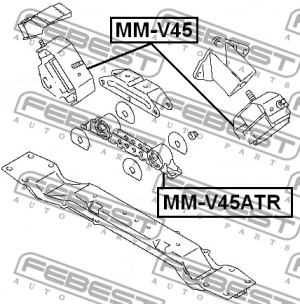 Подушка двигателя MM-V45 FEBEST