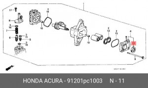 Уплотняющее кольцо, коленчатый вал 91201PC1003 HONDA