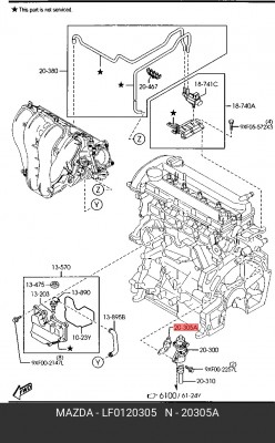 Прокладка, выпускной трубопровод LF0120305 MAZDA