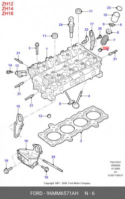 Уплотнительное кольцо, стержень кла 96MM-6571-AH FORD