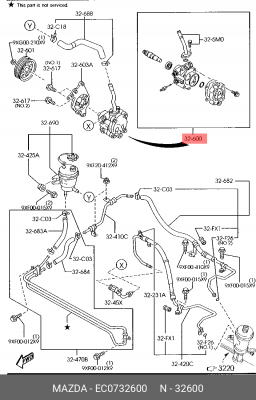 Гидравлический насос, рулевое управление EC0732600 MAZDA