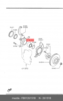 Комплект подшипника ступицы колеса FB0126151B MAZDA