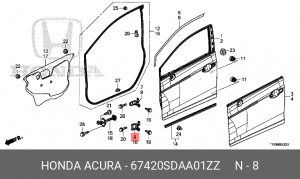 Петля - шарнир открывания двери 67420SDAA01ZZ HONDA