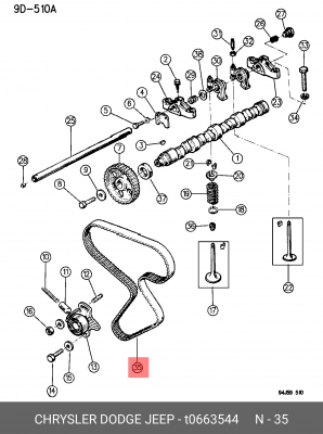 Ремень ГРМ T066 3544 CHRYSLER