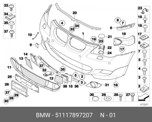 Облицовка бампера 51 11 7 897 207 BMW