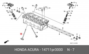 Впускной клапан 14711PR3000 HONDA