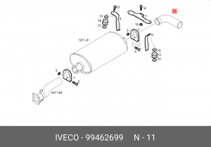 Выпускной трубопровод 99462699 IVECO