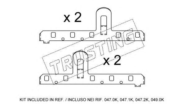 Комплектующие, колодки дискового тормоза KIT001 TRUSTING