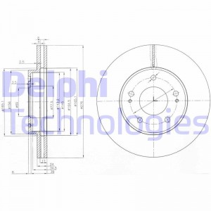 Тормозной диск BG3848 DELPHI