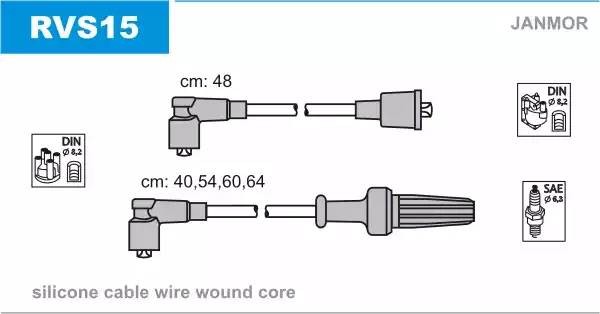 Ккомплект проводов зажигания RVS15 JANMOR