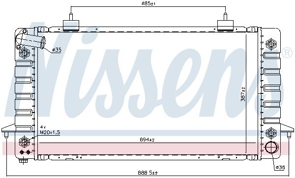 Радиатор, охлаждение двигател 64029 NISSENS