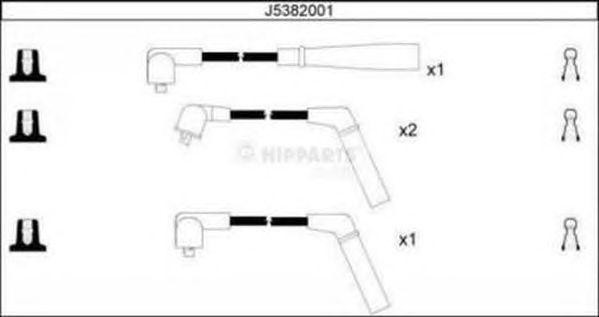Ккомплект проводов зажигания J5382001 H B JAKOPARTS NIPPARTS