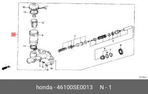 Главный тормозной цилиндр 46100SE0013 HONDA