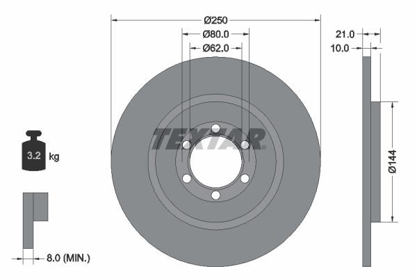 Тормозной диск 92033700 TEXTAR