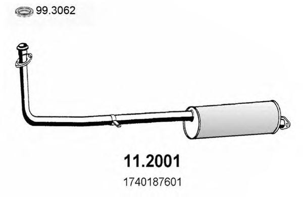 Предглушитель выхлопных газов 112001 ASSO