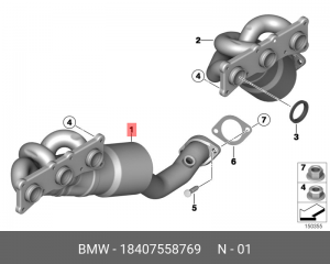 Коллектор выпускной 18 40 7 558 769 BMW