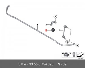 Втулка стабилизатора 33 55 6 754 823 BMW