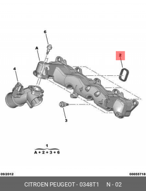Прокладка впускного коллектора 0348 T1 CITROEN PEUGEOT